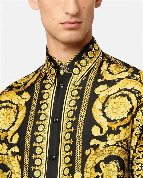 barocco versace shirt|versace barroco print silk shirt.